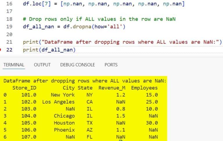 How to Drop Rows with NaN Values in Pandas