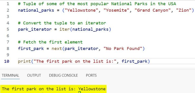 How to Get the First Element of a Tuple in Python?