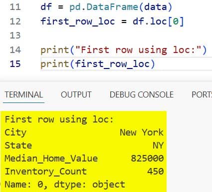 How to Get the First Row of a Pandas DataFrame