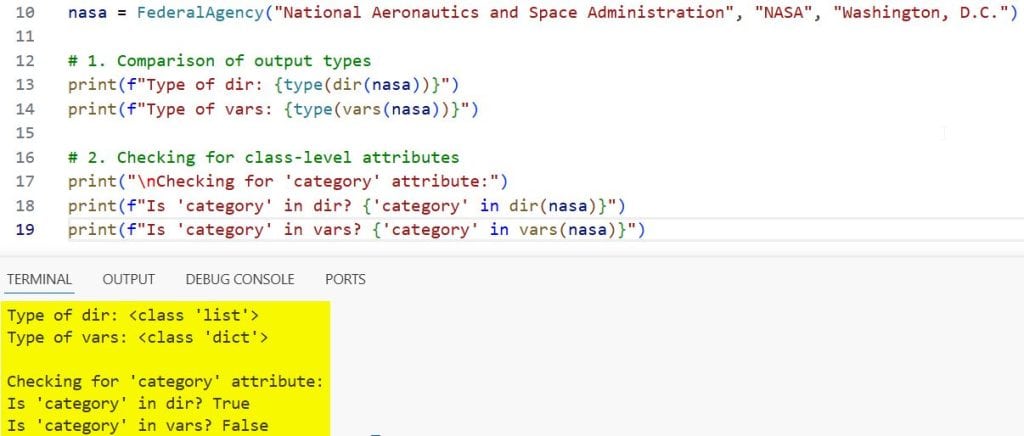 Python dir() vs vars()