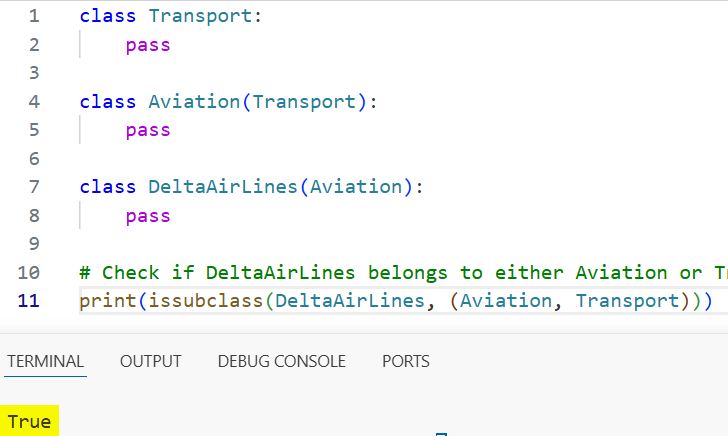 Use isinstance() and issubclass() Functions