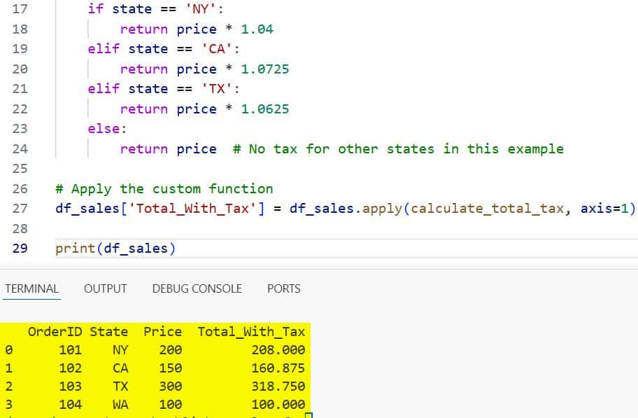 Use the Pandas Apply Function to Each Row
