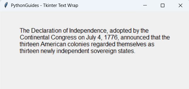 Wrap Text in Tkinter Label
