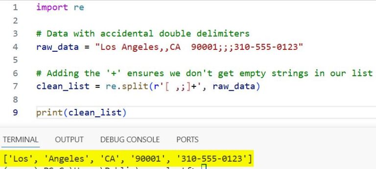 Python Split Regex