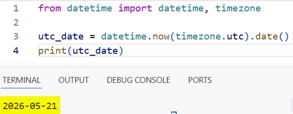 Get UTC Time Python