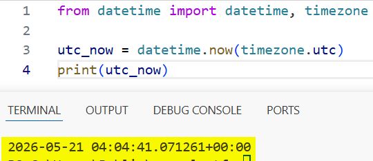 Get UTC Time in Python