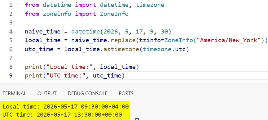 How to Convert Local Time to UTC in Python