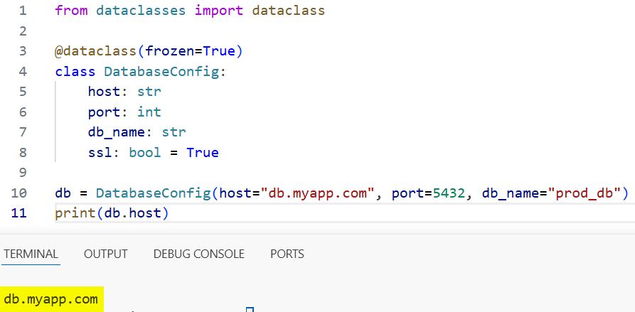 Python dataclass and namedtuple