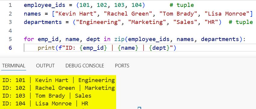 Python zip() Function
