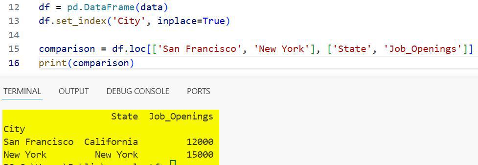 Use loc in Pandas
