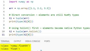 Convert NumPy Array to Tuple in Python