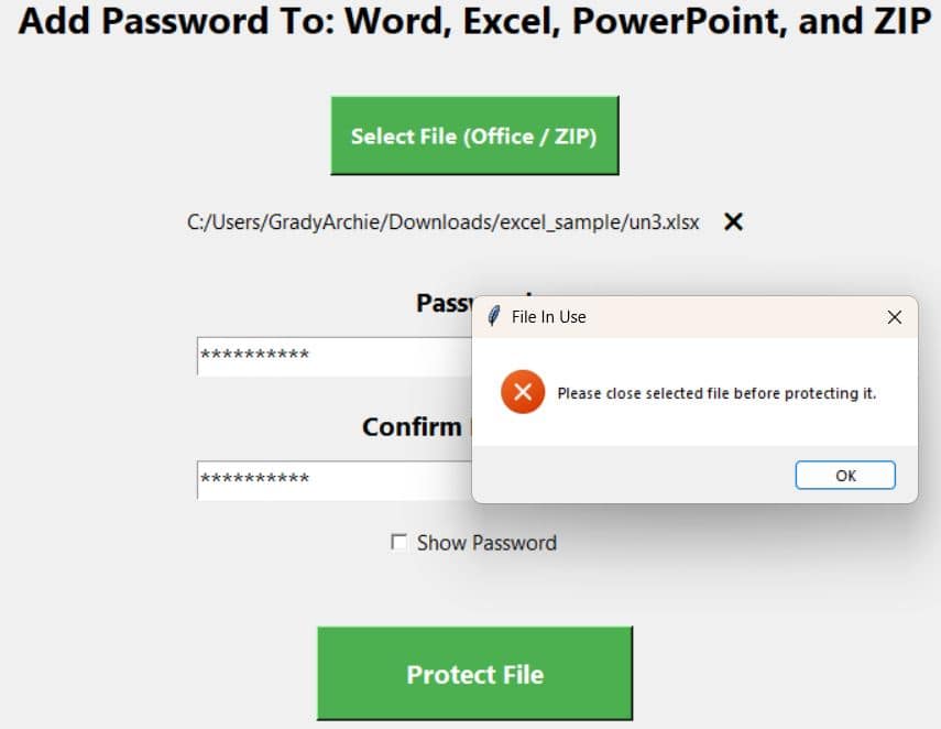 Build a File Password Protector Python (Word, Excel, PowerPoint, and ZIP)