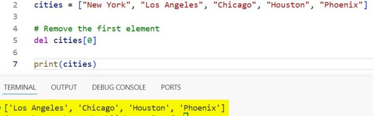 How to Remove the First Element from a List (Array) in Python
