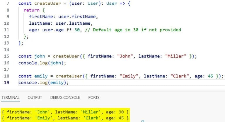 How to Set Default Values in TypeScript Interfaces