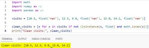 Remove NaN from Array in Python