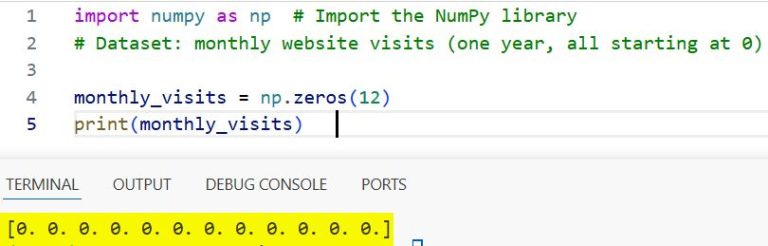 Create Array of Zeros in Python