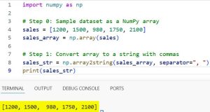 python print in array: numpy print entire array –... Print Array with Commas in Python