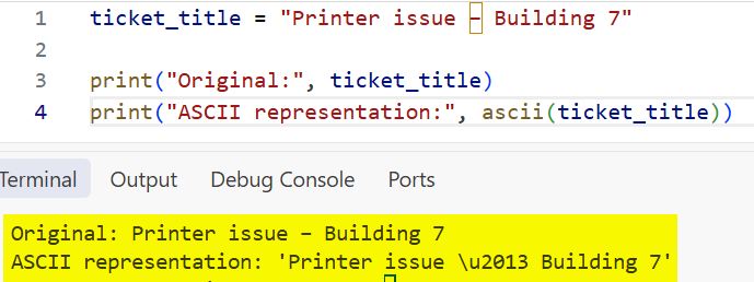ascii() Function in Python