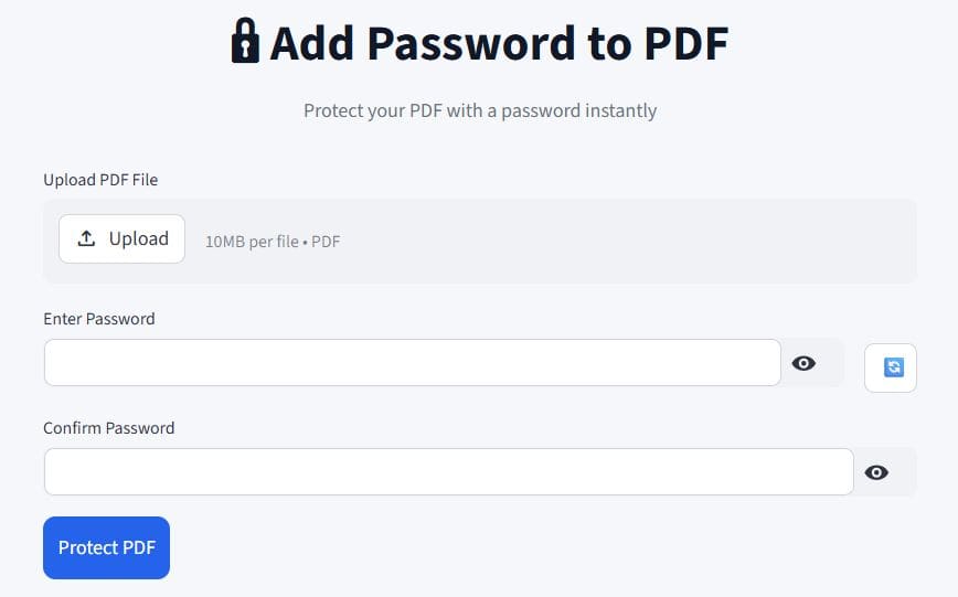 Add Password to PDF Python project preview
