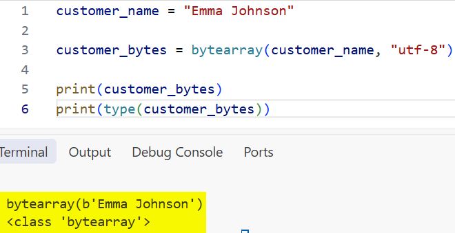 Python bytearray Function Python bytearray() Function
