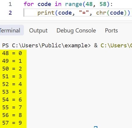 chr Function in Python chr() Function in Python