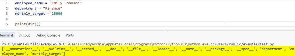 dir() Function Python
