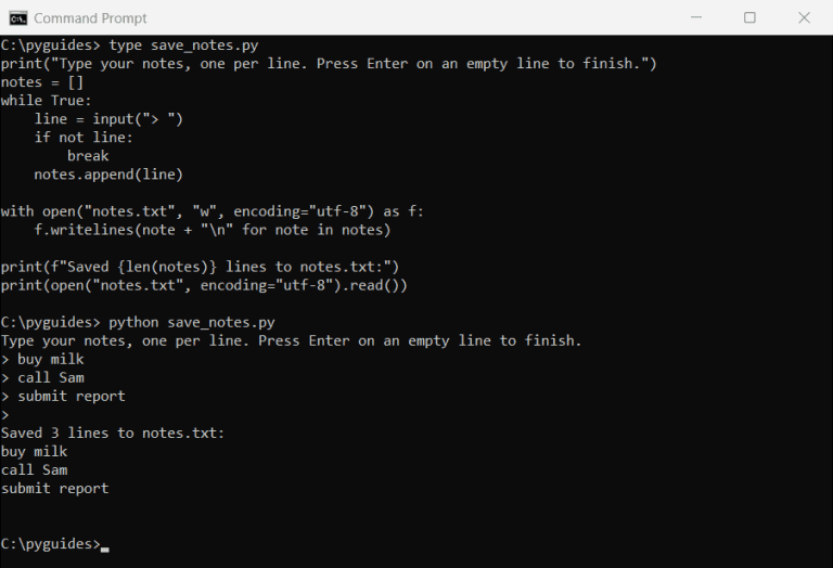 Write Multiple Lines to a File in Python (writelines)