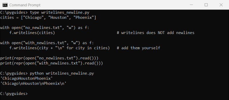 Write Multiple Lines to a File in Python (writelines)