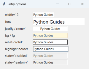 Python Tkinter Entry Widget: Get, Set and Validate