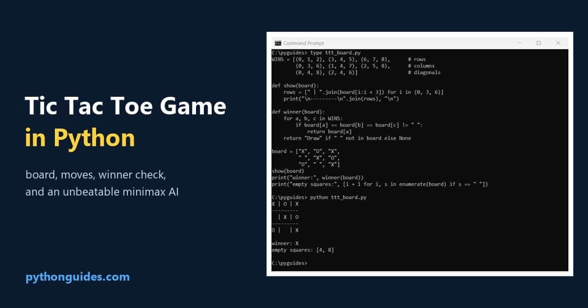 Tic Tac Toe Game in Python (Code + Unbeatable AI)