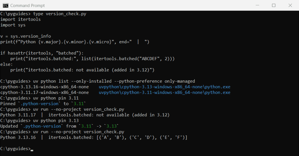 Uv Python Version. File How to Install and Use Multiple Python Versions